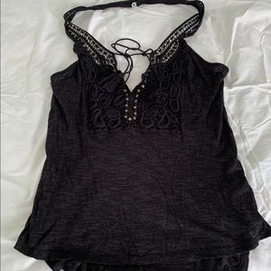 Black halter style top
